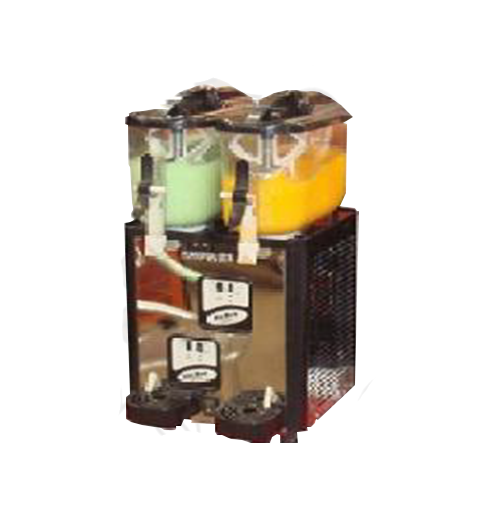 Granizadora de dos tanques de café, frutales, jugos, coctelera